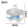 thumbnail image 2 of Bienvenido Placa De Arte De Uñas Con Tapa, Taza De Tazón De Cristal Para Arte De Uñas Líquido En Polvo Acrílico Para Herramientas De Arte De Uñas Acrílico, 2 of 5