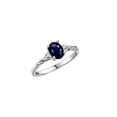 thumbnail image 4 of RYLOS Rings for Women Sterling Silver Classic Style Birthstone Ring 7X5MM Oval Gemstone &  Diamonds September Sapphire Jewelry for Women Size 8, 4 of 8