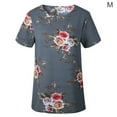 thumbnail image 1 of Camiseta de mujer con estampado floral, manga corta, cuello redondo, blusa informal, gris, M Methold AP001919-20, 1 of 6