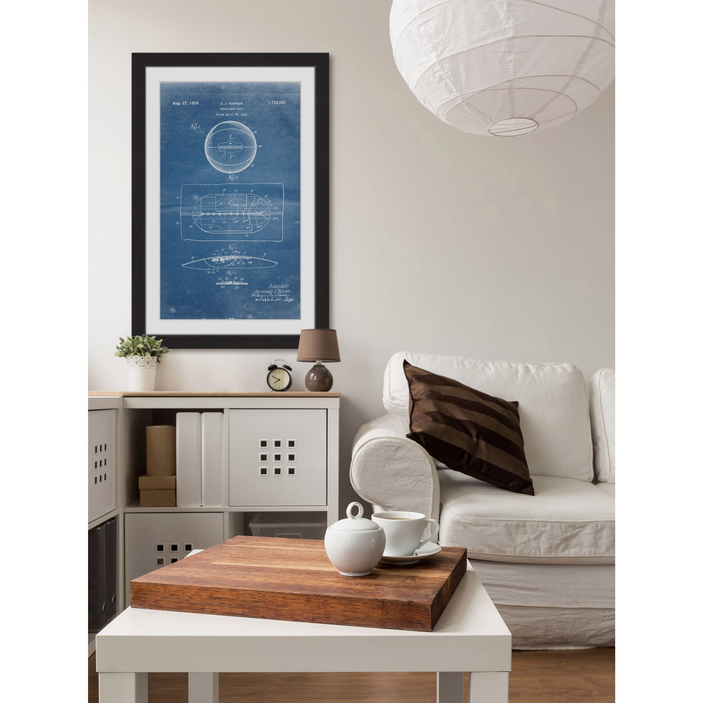 "Basketball 1925 Blueprint" Framed Painting Print