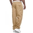 thumbnail image 5 of NinXxx Men's Versatile All Season Cargo Zipper Button Hem Solid Plus Size Outdoor Trousers Coffee XL, 5 of 6