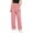 Pink, variant on Womens Cable Knit Lounge Pants Plush Fleece Elastic Waist Straight Leg Sleepwear Bottoms