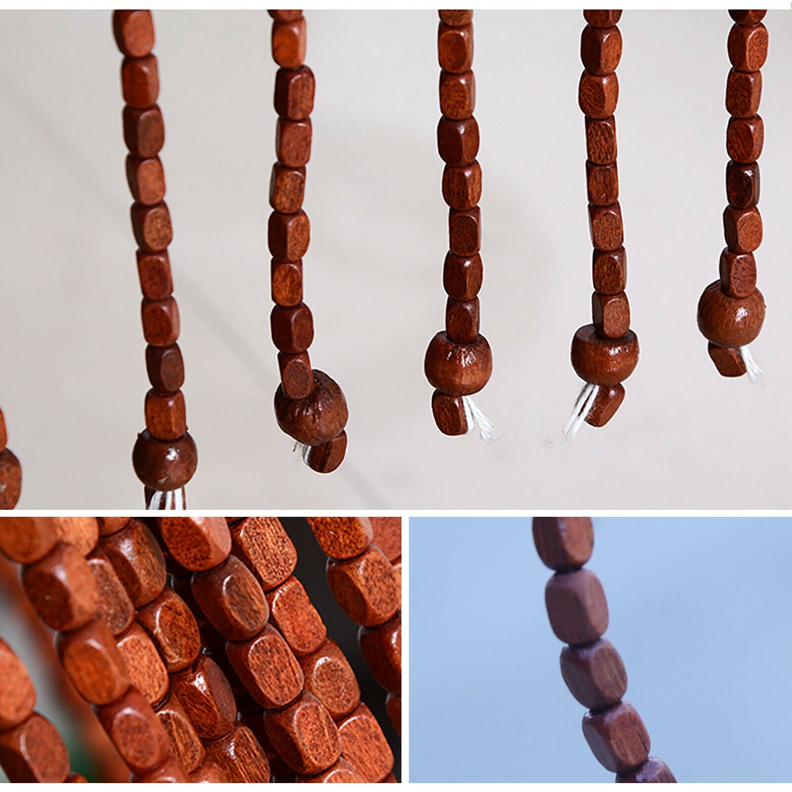 Wooden Bead Curtain Bamboo Bead Curtain Doorway String Door Curtains Screen Beaded Wooden Curtain