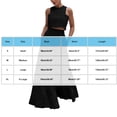 thumbnail image 3 of Homenesgenics Outfit Sets Women Skirt Women's Spring and Summer Casua Round Neck Vest Shirt Medium Length Breasted Dress Two Piece Set Blue M, 3 of 5