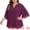 Purple, variant on DARING DIVA Women's Plus Chiffon Pleated Front 3/4 Sleeve Top 1X Burgundy