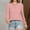 Pink, variant on Dgankt Fall Sweaters for Women Sweaters Cute Elegant Soft Crewneck Long Sleeve Solid Color Hollow Cable Knit Pullover Sweater,Size S-2XL