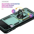 thumbnail image 3 of Compatible with Samsung Galaxy Z Flip 3 Case,with 360 Ring Holder Kickstand Card case,Armor Military Grade Protection Hybrid Silicone TPU PC Rugged Case,Magnetic with Car Mount Phone Cover,Darkgreen, 3 of 8