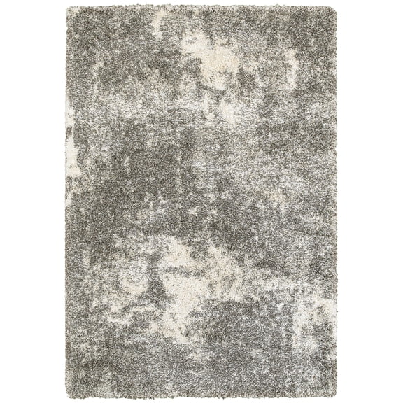 Moretti Reserve Shag Area Rug 5503H Shag Grey Abstract Faded 7' 10" x 7' 10' Round