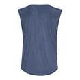 thumbnail image 4 of IYYVV Men's Tank Tops Summer 2025 Shirt Sleeveless Distressed Washed Crew Neck T-Shirt Relaxed Fit Casual Vintage Solid Basic Tee Top Navy M, 4 of 4