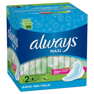 Always Radiant Pads, Size 1, Regular Absorbency, Scented (76 Count ...