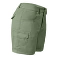 thumbnail image 3 of Mohiass Womens Cargo Shorts Knee Length Hiking High Waisted Shorts Casual Pull on Trendy Summer Bermuda Shorts with Pockets Green M, 3 of 6