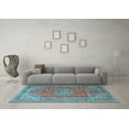thumbnail image 3 of Ahgly Company Indoor Rectangle Medallion Light Blue Traditional Area Rugs, 6' x 9', 3 of 4