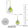 thumbnail image 3 of Dazzlingrock Collection 8X6mm Pear Peridot & Round White Diamond Halo Style Teardrop Dangling Drop Earrings for Women (0.15 ctw, Color I-J, Clarity I1-I2) in 14K Yellow Gold, 3 of 4
