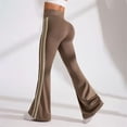 thumbnail image 4 of Gkeoshab Crz Yoga Leggings Women's Side-Stripe Flared Yoga Pants Nylon Spandex Bootcut Lounge & Workout Trousers with Comfort Fit Coffee S, 4 of 7