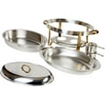 thumbnail image 6 of TrueCraftware- 6 Qt. Half Size Stainless Steel Gold Accented Oval Chafing Dish Complete Set- Food Warmer Chafers and Buffet Warmer Sets for Catering Event Party Holiday Buffet Weddings Catering, 6 of 7