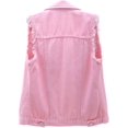 thumbnail image 2 of Chaleco de mezclilla desgastado sin mangas para mujer, color caramelo Rosado G Rosado G Xishao ropa, 2 of 2