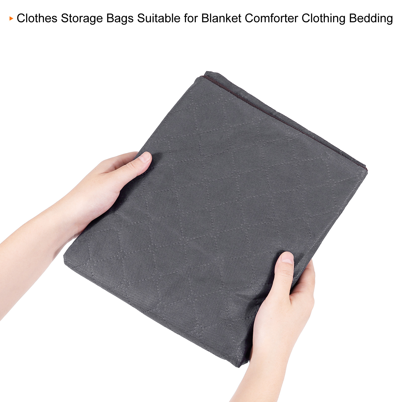 Unique Bargains Clothes Storage Bag with Reinforced Handles for Comforters Gray