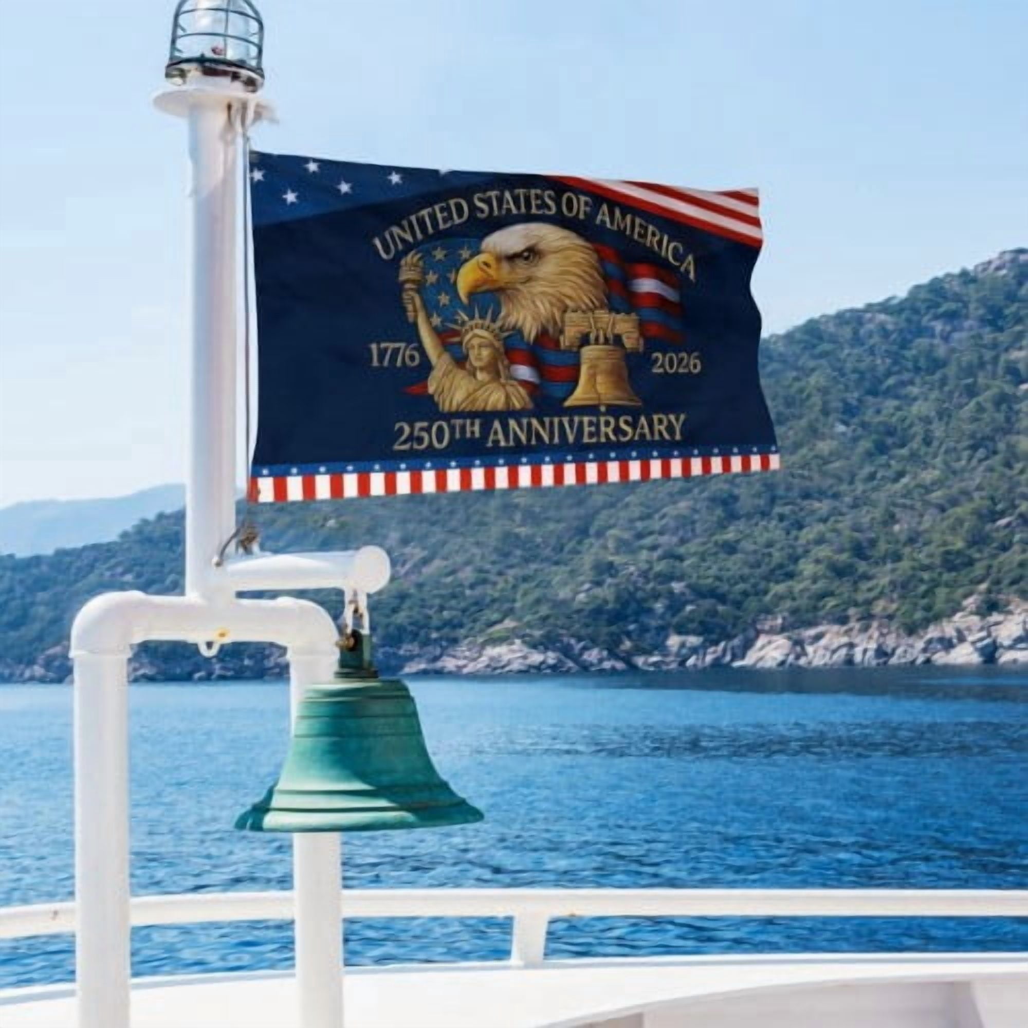 USA 250th Anniversary Flag Double Sided 4x6 ft Anniversary United States Semi-quincentennial Independence Day 4th of July Patriot Outdoor Garden Banner
