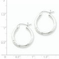 thumbnail image 3 of Primal Silver Sterling Silver Rhodium-plated 2.50mm Satin Diamond-cut Hoop Earrings, 3 of 5