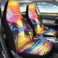 thumbnail image 4 of XYZCANDO Anti-Slip Automotive Seat Protector Cover SUV Truck Sedan, Elastic Soft Car Seat Covers 2pc Polyester Tropical Sunset View, 4 of 10