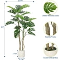 thumbnail image 3 of Qinaqin Grande 5 Ft Artificial Monstera de Profundidadliciosa Plant con Negro Pot para Indoor o Outdoor Oficina en Casa y Living Sala Profundidadcor, 3 of 7