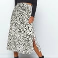 thumbnail image 1 of Falda Larga Casual Falda básica con estampado de leopardo Ranura lateral Traje de fiesta de noche con cremallera para mujer (Blanco L) Cgtredaw Para estrenar, 1 of 1