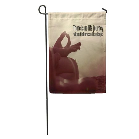 SIDONKU Life Quotes Inspirational Motivational on Woman Meditating Out Door Made Vintage Filter Garden Flag Decorative Flag House Banner 28x40 inch