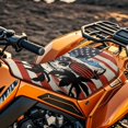 thumbnail image 4 of Uorisanigo Seat Cover for Atv Four-Wheeler Seat Cushion Covers Waterproof Polyester,Universal Fit for Polaris Sportsman Polaris Scrambler Honda Rancher Soft Anti-Slip, Rose Flag Skull, 4 of 7