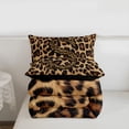 thumbnail image 5 of Erosebridal Cheetah Pattern Letter S Queen Comforter Set,Chic Leopard Printed Bedding Comforter Set For Girls Teens,Reversible Black 3 Pieces, 5 of 7