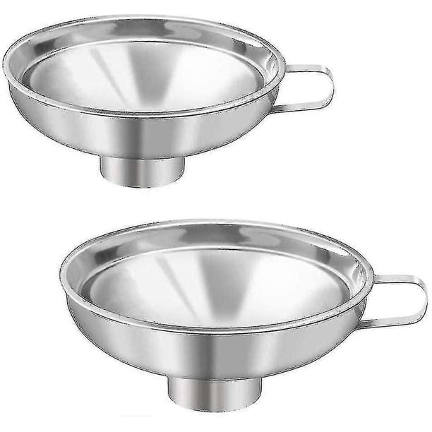2pcs Stainless Steel Jam Funnel With Handle Wide-mouth Canning Funnel Wide Mouth