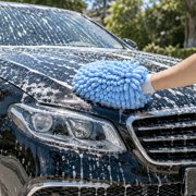 Auto Drive Microfiber Car Wash Mitt, Blue, 1 Count