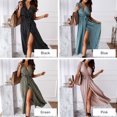 thumbnail image 3 of Vestido sexy con estampado de lunares para mujer, cuello en V, manga corta, fajas, dobladillo d MABOTO Vestido estampado, 3 of 7