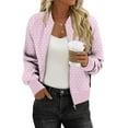 thumbnail image 2 of Bovxnpu Winter Coats for Women, Women's Oversized Jackets Polka Print Zip Up Pocketed Long Sleeve Top Warm Winter Clothing, 2 of 7