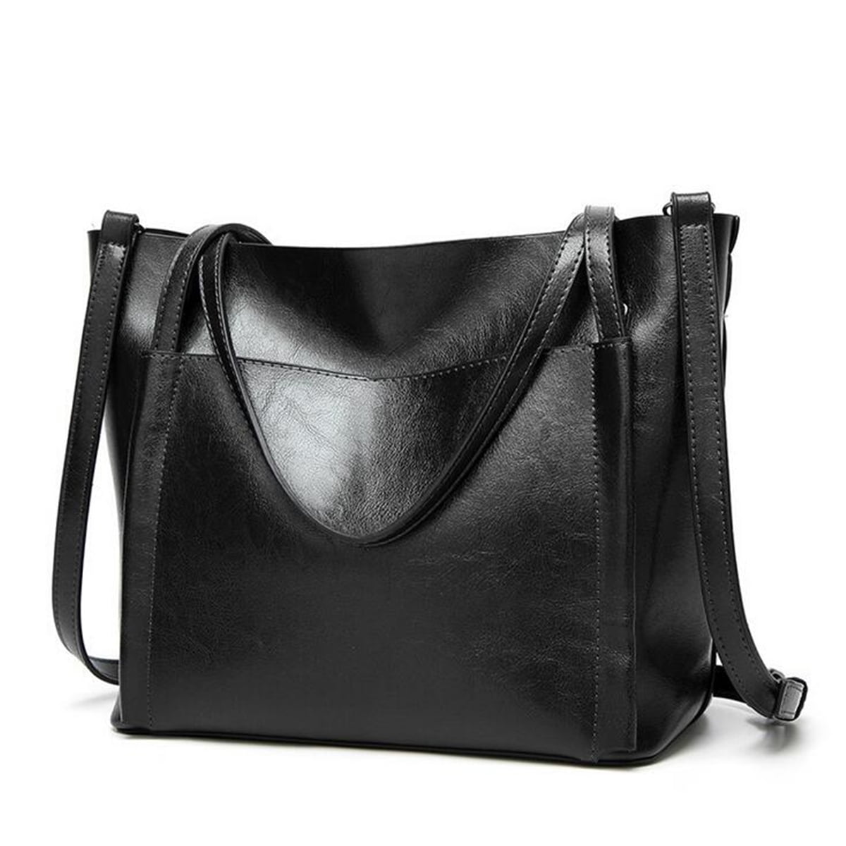 Dark Red Womens Ladys Handbag Vintage Luxury Wax Genuine Leather Tote Shoulder Bag Crossbody Bag Satchel Purse 