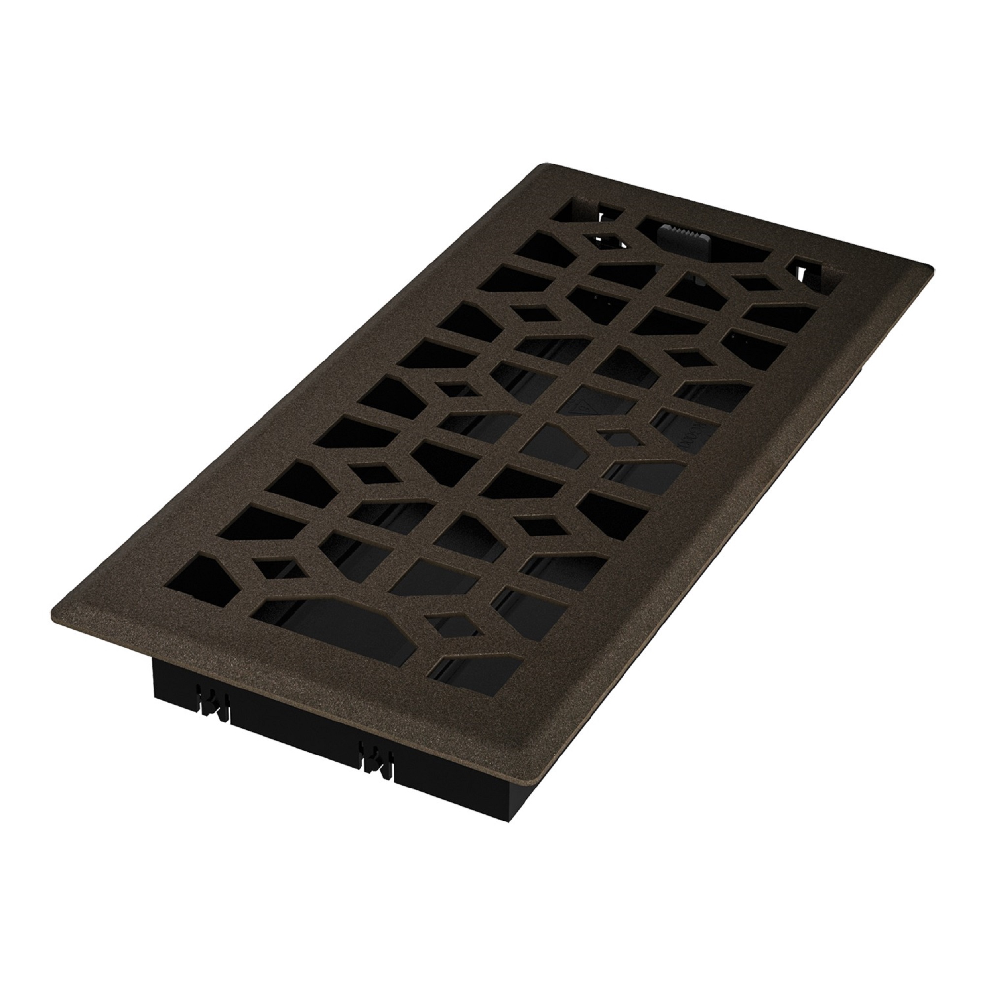 Imperial Templar Floor Register Traditional - Adjustable Steel, Bronze Age - 4 x 10 In.