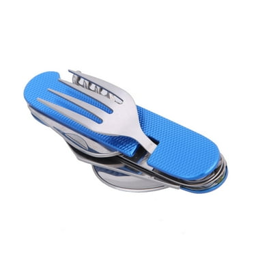 3 -In-1 Fork Spoon Kits Eating Utensil Flatware Sturdy Cutlery and Knife Set Pocket Multi Tools Camping Travel