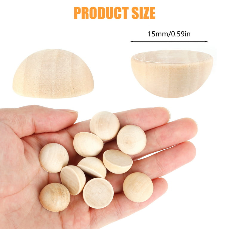 Wooden Beads, 100PCS Natural Wood Beads, Unfinished Wood Beads Bulk, Round  Wooden Beads for Crafts, 3 Sizes Smooth Wooden Balls with Holes for