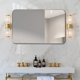 thumbnail image 4 of YKITRDA 32"x20" Wall Mounted Bathroom Mirror, Rectangle Vanity Mirror with Metal Frame, HD Wall Mirror for Entryway, Living Room, Hallway, Gold, 4 of 12