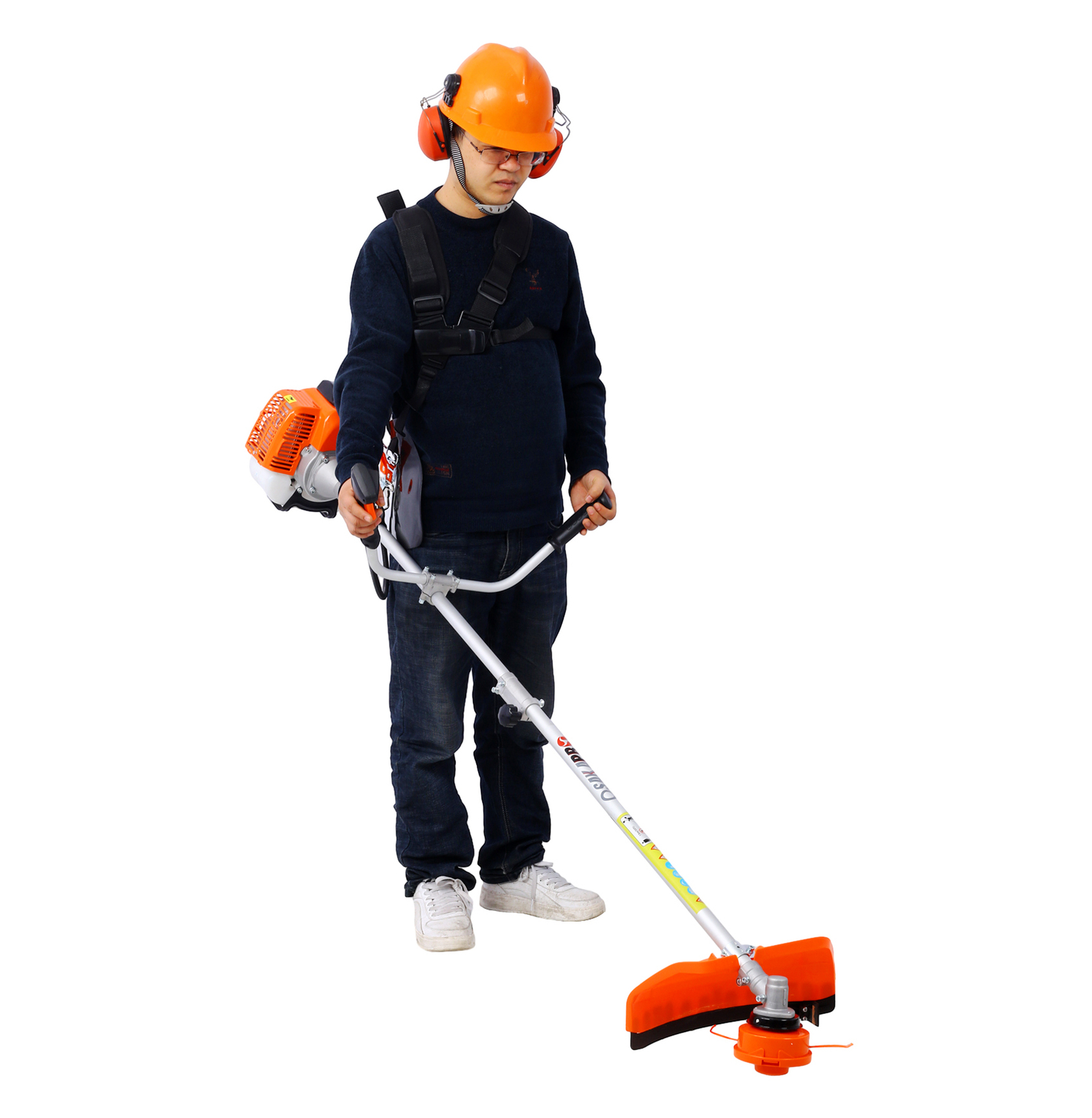 52cc Weed Wacker Gas Powered,3 in 1 Multifunction, String Trimmer, 8 inch Weed Wacker Attachments Heads,10" Metal 3T Blade,Rubber Handle , Shoulder & Strap Included, EPA Compliant
