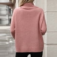 thumbnail image 4 of Blouse for Women Long Sleeve Knitted Solid Color Off-the-shoulder Sweater Pink M,Womens Sweater, 4 of 6