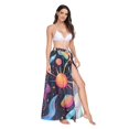 thumbnail image 2 of FORMRS Womens Long Sarong Beach Wrap Semi-Sheer Bikini Skirt Bathing Swimsuit Cover Up, Zodiac Stars, 2 of 7