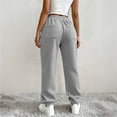 thumbnail image 6 of Inleife Women's Fashion Solid Color Bundling Of Feet Trousers Drawstring Full Length Cuffed Pants with Pocket, 6 of 6
