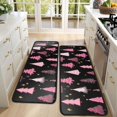 thumbnail image 4 of Kitchen Rugs Sets Of 2,Black and Pink Christmas Tree Pattern Anti Fatigue Kitchen Mat Rugs Non Slip Washable,Decorative Kitchen Floor Mats for Kitchen,Sink,Laundry,17"x47"+17"x47", 4 of 5