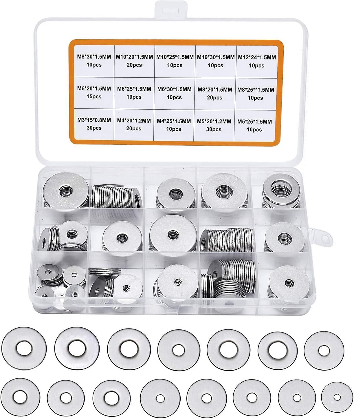 40-Pack M6 Black Steel Flat Washers - 6mm ID, 12mm OD, 1.5mm Thick, Heavy Duty For Bolts