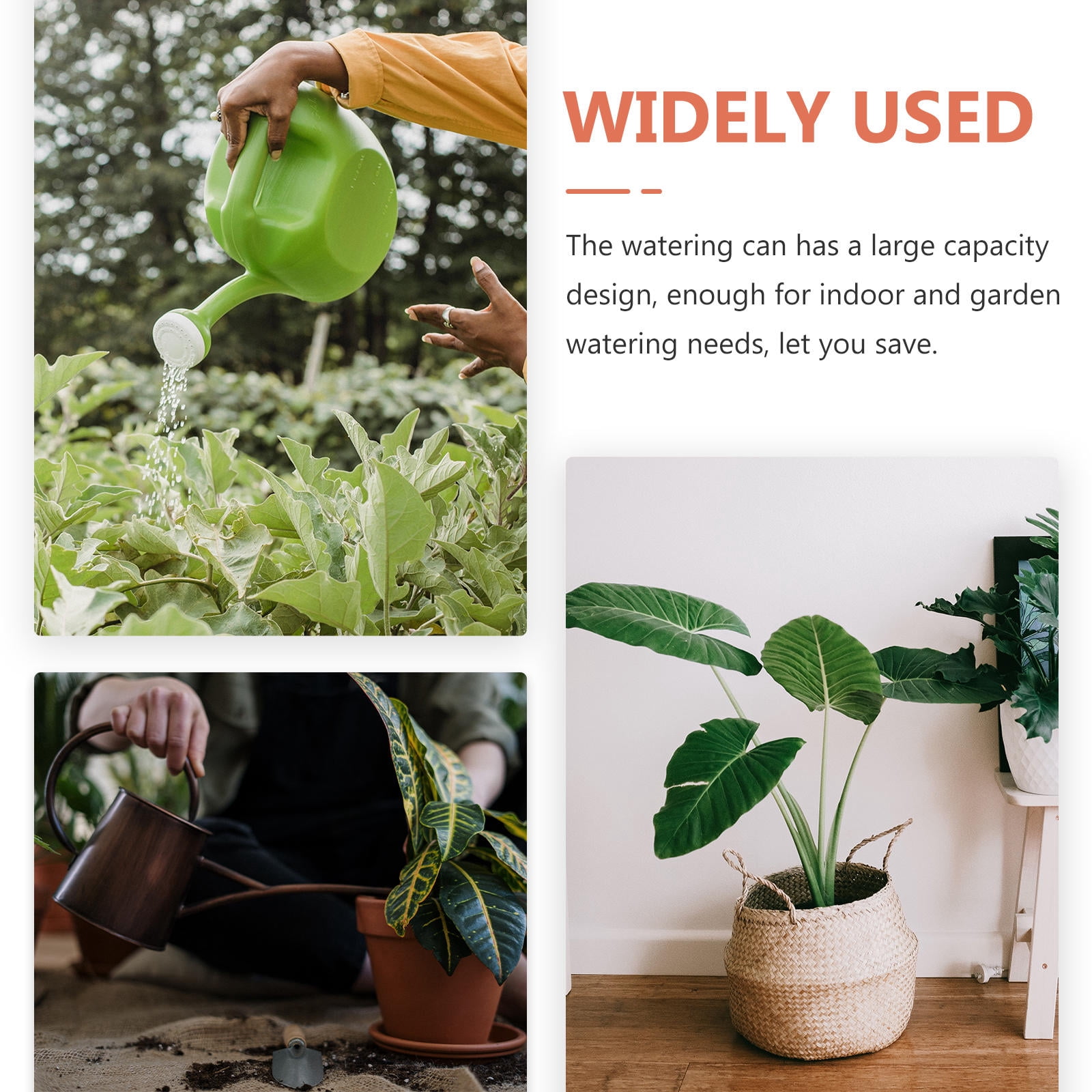 OUNONA Dark Red Watering Can with Ergonomic Handle and Efficient Sprinkler for Indoor and Outdoor Gardening Plants
