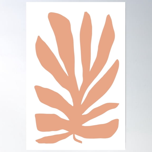 Orange Abstract Tropical Leaf Poster Wall Art, Modern Wall Decor For Living Room Bedroom, 8x12 UNFRAMED