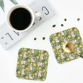 thumbnail image 4 of Lsque Happy Easter Pattern 4" Drink Coasters Set of 4, PVC Leather Absorbent Coasters, Table Coaster Set Decorative Coffee Cup Coasters Housewarming Gift -Square, 4 of 6