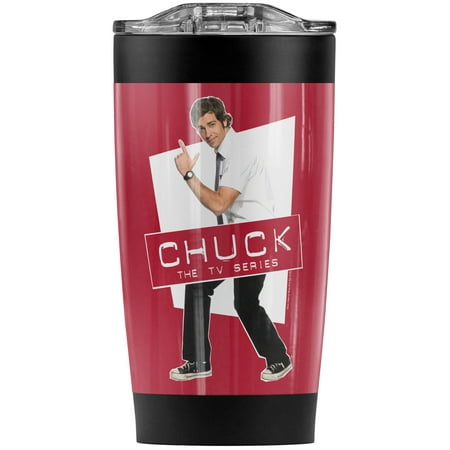 

Chuck/Secret Agent Pose Stainless Steel Tumbler 20 oz Coffee Travel Mug/Cup Vacuum Insulated & Double Wall with Leakproof Sliding Lid | Great for Hot Drinks and Cold Beverages
