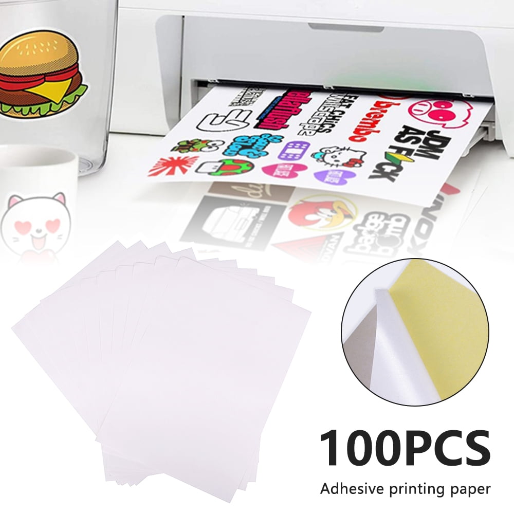Willstar A4 Sticker Paper, A4 White Matte Self Adhesive/Sticky Back Label Printing Paper Sheet for Label Handcraft Making, Inkjet Printer