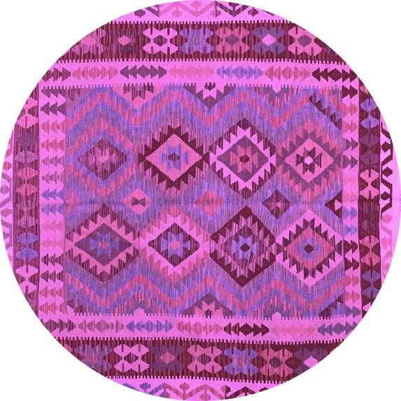 Ahgly Company Indoor Round Southwestern Purple Country Area Rugs, 4' Round